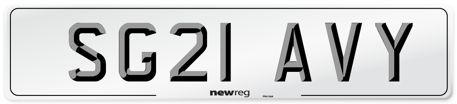 SG21 AVY Number Plate from New Reg